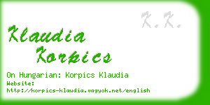 klaudia korpics business card